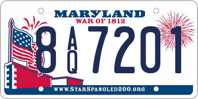 MD license plate 8AQ7201