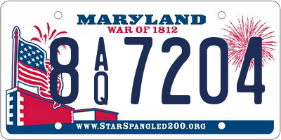 MD license plate 8AQ7204