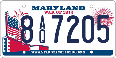 MD license plate 8AQ7205