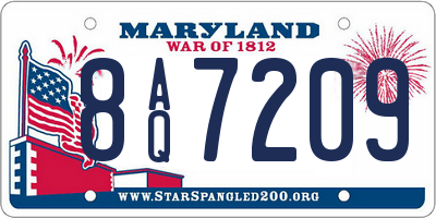 MD license plate 8AQ7209