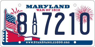 MD license plate 8AQ7210