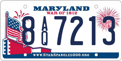 MD license plate 8AQ7213