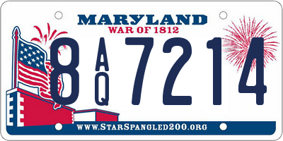 MD license plate 8AQ7214