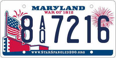 MD license plate 8AQ7216