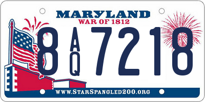 MD license plate 8AQ7218