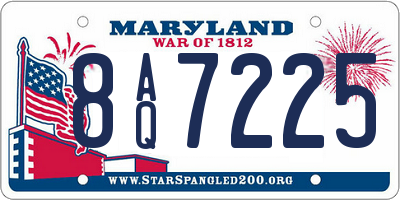 MD license plate 8AQ7225