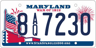 MD license plate 8AQ7230
