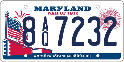 MD license plate 8AQ7232