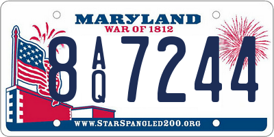MD license plate 8AQ7244