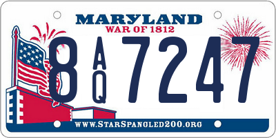 MD license plate 8AQ7247