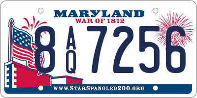 MD license plate 8AQ7256