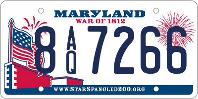 MD license plate 8AQ7266