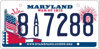 MD license plate 8AQ7288