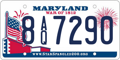 MD license plate 8AQ7290