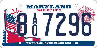 MD license plate 8AQ7296