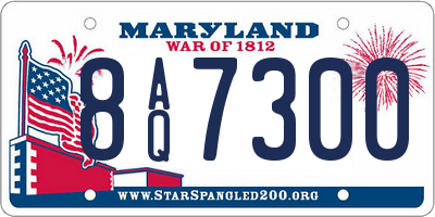 MD license plate 8AQ7300