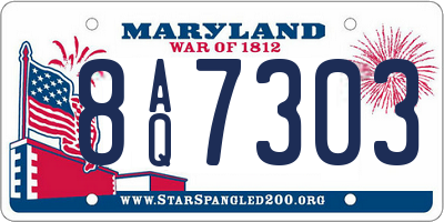MD license plate 8AQ7303