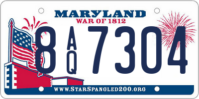 MD license plate 8AQ7304