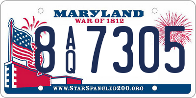 MD license plate 8AQ7305