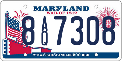 MD license plate 8AQ7308
