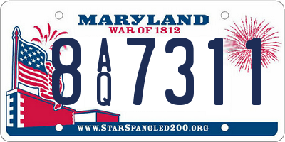 MD license plate 8AQ7311