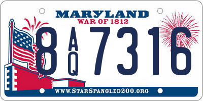 MD license plate 8AQ7316