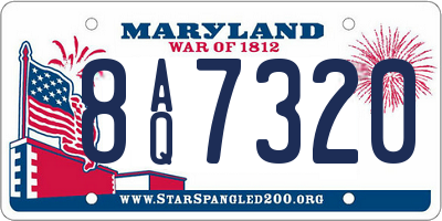 MD license plate 8AQ7320