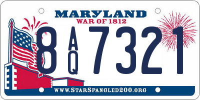 MD license plate 8AQ7321