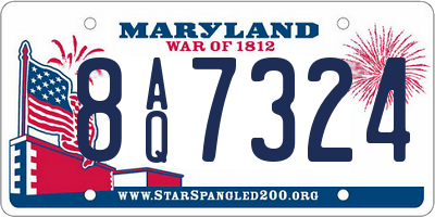 MD license plate 8AQ7324