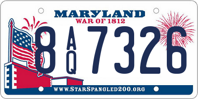 MD license plate 8AQ7326