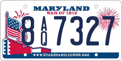 MD license plate 8AQ7327