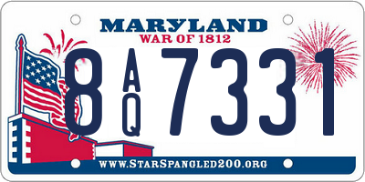 MD license plate 8AQ7331