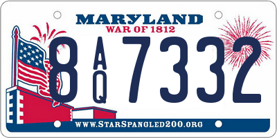 MD license plate 8AQ7332