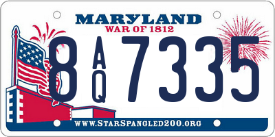 MD license plate 8AQ7335