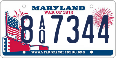 MD license plate 8AQ7344