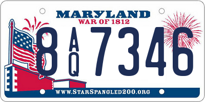 MD license plate 8AQ7346