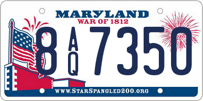 MD license plate 8AQ7350