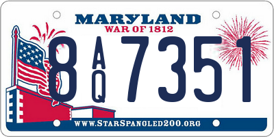 MD license plate 8AQ7351