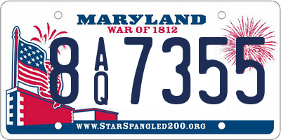 MD license plate 8AQ7355