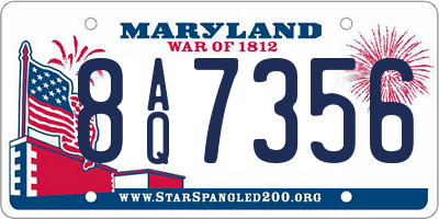 MD license plate 8AQ7356