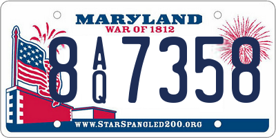 MD license plate 8AQ7358