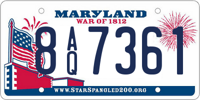 MD license plate 8AQ7361