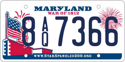 MD license plate 8AQ7366