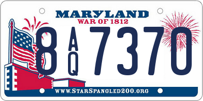 MD license plate 8AQ7370