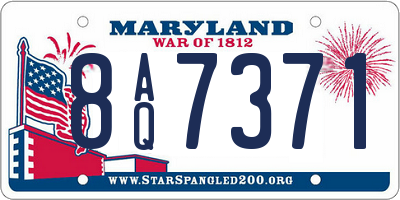 MD license plate 8AQ7371