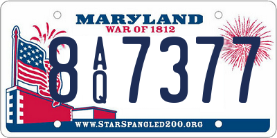 MD license plate 8AQ7377