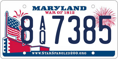 MD license plate 8AQ7385