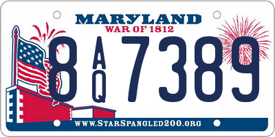 MD license plate 8AQ7389