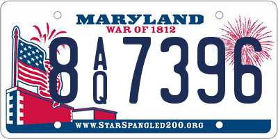 MD license plate 8AQ7396