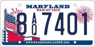MD license plate 8AQ7401